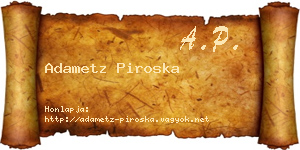 Adametz Piroska névjegykártya